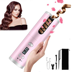 Rizador de Pelo Automatico Inalambrico, Tenacillas de Pelo Profesional con Pantalla LCD y Temporizador, 6 Temperaturas Ajustables, Rizador de Cabello  características