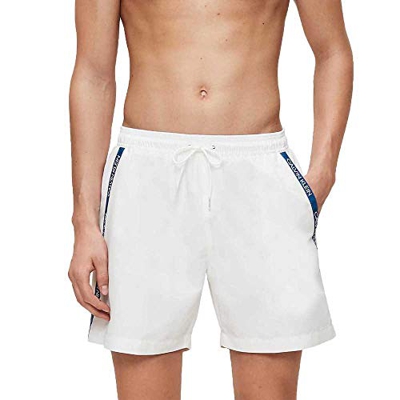 Calvin Klein Medium Drawstring Bañador, Blanco (PVH Classic White 9716280 YCD), S para Hombre