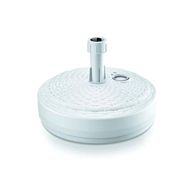 Prosperplast Umbrella Base de sombrilla de Polietileno Redonda con diseño 39 x 39 x 13 cm en Color, Blanco Trenzado