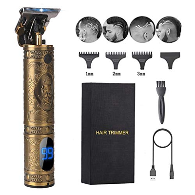 Máquina Cortar Pelo para Hombre, Recortadora Eléctrica, Profesional Inalámbrico Cortapelos Corte Pelo, Recortador Pelo Barba Kit, Carga USB, Pantalla 