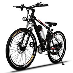 AMDirect Bicicleta eléctrica de 26 pulgadas, bicicleta montañera con batería de litio extraíble (250 W, 36 V) y cargador inteligente, Schwarz2 precio
