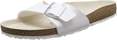 Birkenstock Madrid - Zuecos de birko flor unisex, color blanco, talla 37 (estrecho)