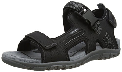 Geox UOMO Sandal Strada A, Sandalia con Pulsera Hombre, Negro (Black), 46 EU