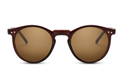 Cheapass Gafas de Sol Redondas Marrones Retro Unisex en oferta