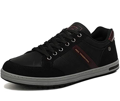 AX BOXING Zapatos Hombre Vestir Casual Zapatillas Deportivas Running Sneakers Corriendo Transpirable Tamaño 40-46 (Negro Z, Numeric_43)