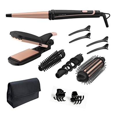 Rowenta Multistyler Infinitos Looks 14 en 1 CF4231 plancha pelo y rizador pelo, tenacillas, rizador de pelo, moldeador, cepillo pelo caliente, revesti