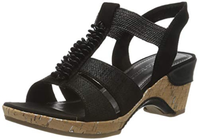 Marco Tozzi 2-2-28305-24, Sandalia con Pulsera Mujer, Negro (Black Comb 098), 40 EU