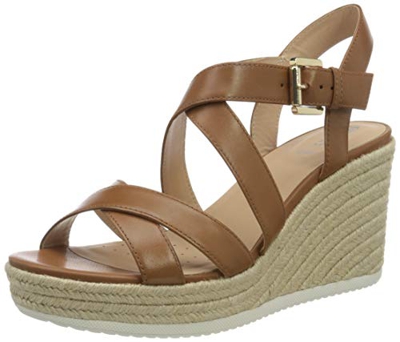 Geox D Ponza A, Sandalias con Plataforma Mujer, Marrón (Cognac C6001), 41 EU