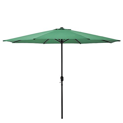 [casa.pro] Sombrilla Ø 300cm [Verde] con manivela Parasol para jardín, terraza, balcón Patio
