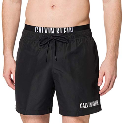 Calvin Klein Medium Double WB Bañador para Hombre, Pvh Negro, S