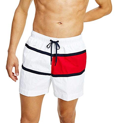 Tommy Hilfiger Medium Drawstring Bañador, Blanco, S para Hombre