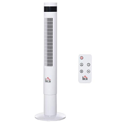 HOMCOM Ventilador de Torre con 3 Modos 3 Velocidades Patalla LED 12H Temporizador Oscilante de 85° con Mando a Distancia Hogar Oficina Alto 110 cm Bla precio