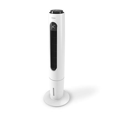 Olimpia Splendid 99312 Peler Tower Ventilador Enfriador Ionizador de torre con base oscilante, temporizador y bidón de 3.5 litros, 300 m3/h, 65 W