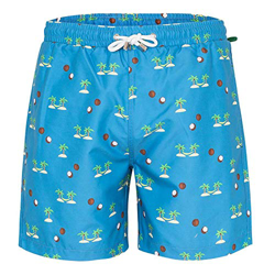 THE COOL CACTUS - Bañador Azul Hombre 100% poliéster de Secado rápido con diseño Palmeras, Cocos e Islas - Señor Wilson características