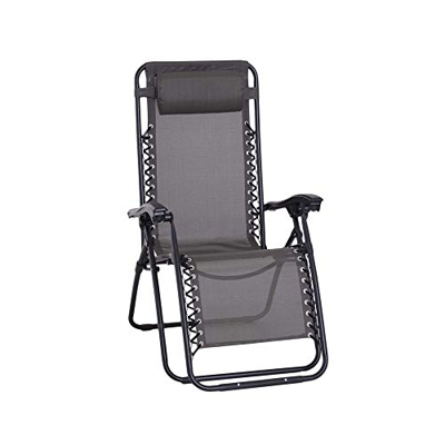 GREEN WICH Tumbonas de jardín Plegables y reclinables en Varias Posiciones, Estable, Segura y cómoda, Negro, Gris y Azul (Negro 1 Unidad)