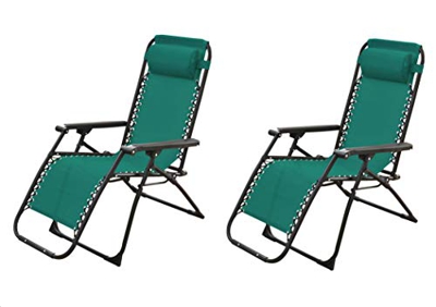 TIENDA EURASIA® Pack 2 - Tumbona Plegable Multi-Posiciones para Jardín - 95x65x105cm - Ideal para Uso en la Terraza o Jardín (Verde)