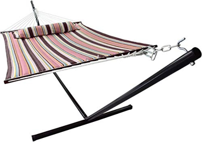 VITA5 Hamaca con estructura, hasta 2 personas / 200 kg, 190 x 140, cojín extraíble, resistente a la intemperie y a los rayos UV