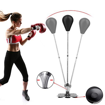 Eachbid Saco de Boxeo de pie Punching Ball con Base, Estable para Entrenar Reflejos y Coordinación Ajustable en Altura (Negro)