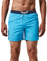 MaaMgic Shorts de Baño para Hombre Shorts de Playa Traje de Bañode Secado Rápido para Vacaciones Diseño a Rayas, Cinturón Marino Azul Claro M precio