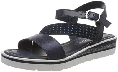 Marco Tozzi 2-2-28636-24, Sandalia con Pulsera Mujer, Azul (Navy Comb 890), 37 EU