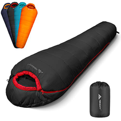 Forceatt Saco de Dormir Momia para Adultos y Adolescentes en 3 Estaciones y Clima Frío （-10℃ a 15℃）, Resistente al Agua, Rip-Stop, Liviano y Cálido, I en oferta