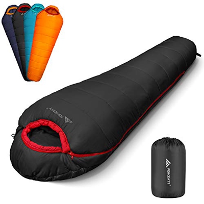 Forceatt Saco de Dormir Momia para Adultos y Adolescentes en 3 Estaciones y Clima Frío （-10℃ a 15℃）, Resistente al Agua, Rip-Stop, Liviano y Cálido, I