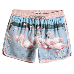 MaaMgic Bañador Hombre de Natación Secado Rápido Interior de Malla Pantalones Cortos d'Aire Vintage 80s 90s,Flamenco en el Río,M características