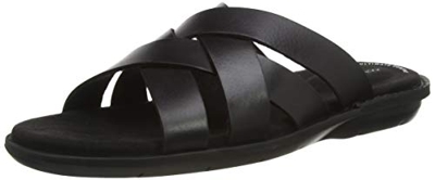 Clarks Ellison Weave, Sandalia Hombre, Piel Negra, 41.5 EU