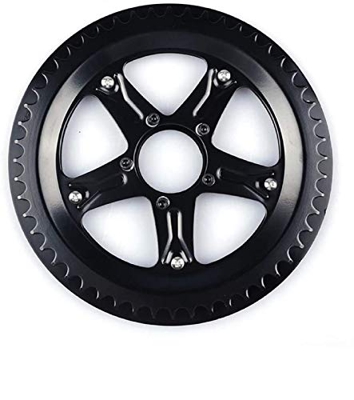 BAFANG BBS01 BBS02 - Rueda de cadena y protector de cadena de repuesto para bicicleta eléctrica Ebike, motor negro 44T 46T 48T 52T con tornillos (46T)