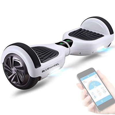 Bluewheel 6.5" Patinete eléctrico - Marca de calidad alemana - Hoverboard con Sistema de Seguridad para Niños, Altavoz Bluetooth y Luces LED, 2 Motore