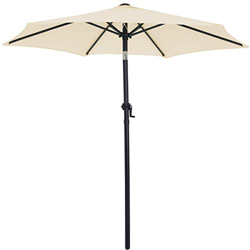 Deuba Sombrilla inclinable con manivela Crema Impermeable con protección UV 40+ Ø 200 cm Palo de Aluminio Playa Verano características