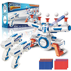 Objetivo de tiro electrónico Nerf, objetivo flotante con 2 pistolas bláster, 10 bolas flotantes, 40 dardos de espuma y 2 pulseras, juguete de juego de en oferta