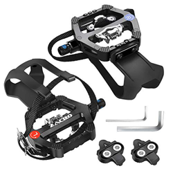 Zacro Pedales para bicicleta estática de 9/16 pulgadas con clip para punta (barras SPD incluidas), aptos para bicicletas de gimnasio de interiores y b en oferta