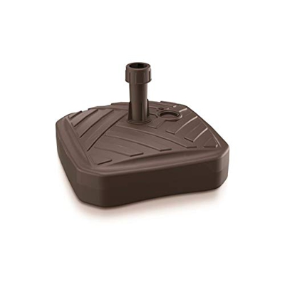 Prosperplast Umbrella Base de sombrilla de Polietileno Cuadrada con diseño 39 x 39 x 13 cm en Color Chocolate, Marrón Rayas