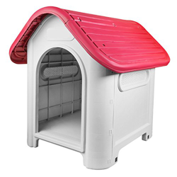 RayGar® - Caseta de plástico para perro o gato resistente a la intemperie - Para interiores y exteriores - Color rojo características