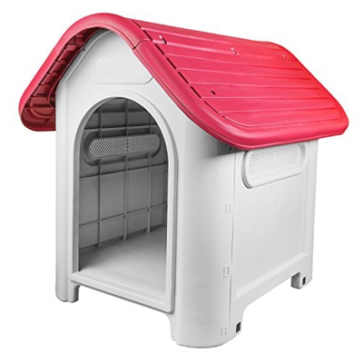 RayGar® - Caseta de plástico para perro o gato resistente a la intemperie - Para interiores y exteriores - Color rojo