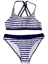 DURINM Mujer Bikini Bandeau de Rayas Traje de Baño de Tubo Brasileños Bañador Ropa de Bano Bikini Mujer Trajes de Baño con Relleno Push-Up Acolchado B en oferta