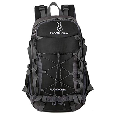 TOMSHOO Mochila de senderismo impermeable de 40 l, para deportes al aire libre, camping, escalada, ciclismo, viajes, para hombres y mujeres, Negro