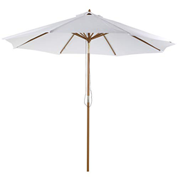 Outsunny Sombrilla Parasol de Madera Grande para Exterior Jardín Terraza Patio Altura Ajustable en 3 Niveles Ø300x250cm Desmontable Portátil Fácil de  características