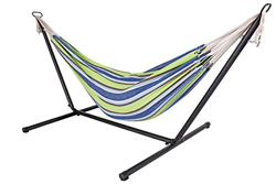 Spetebo Hamaca doble para exteriores con estructura, 285 x 120 x 110 cm, para 2 personas, soporta hasta 150 kg, color amarillo precio