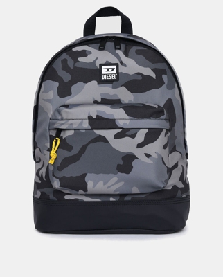 Diesel - Mochila De Hombre En Gris Militar Con Cremallera Y Espacio Para Portátil