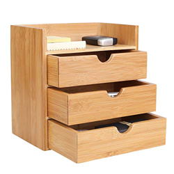 Homfa Organizador bambú para escritorio Organizador de Suministros de Oficina Organizador de Mesa (3) características