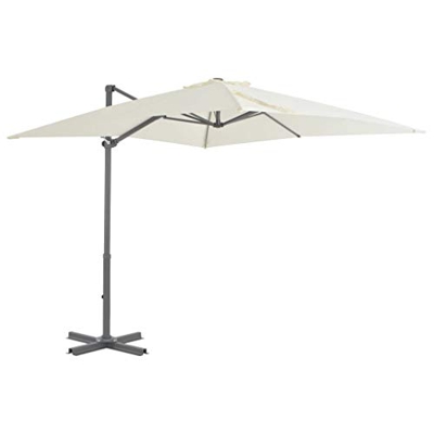 vidaXL Sombrilla Voladiza con Palo Aluminio 250x250 cm Arena Paraguas Cubierta