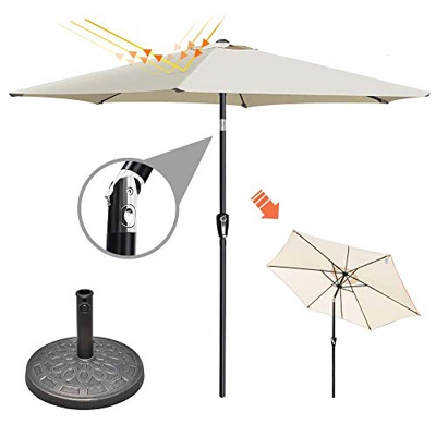 Arcoiris Sombrilla Plegable de 300 cm, Sombrilla Jardín, Sombrilla con Manivela, Protección Solar, Parasol para Exterior, Jardín, Balcón y Terraza (90