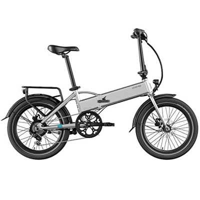 Legend eBikes Bicicleta Eléctrica Plegable Compacta con Rueda de 20 Pulgadas, Batería 36V 10.4Ah (374.4Wh), Plata