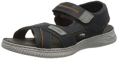 Rieker Frühjahr/Sommer 28153, Sandalias con Punta Cerrada Hombre, Azul (Navy/Grigio/Rauch 14), 43 EU