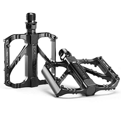 Pedales Bicicleta, Pedales Bicicleta Montaña de Aleación de Aluminio Pedal DU 9/16" Pulgadas con Antideslizante Pedal para Mountain Bike, Bicicleta BM en oferta