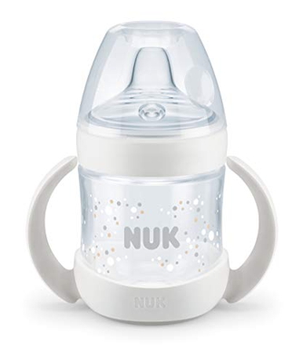 NUK Nature Sense - Botella de aprendizaje | 6 – 18 meses | Indicador de control de temperatura | 150 ml | Válvula anticólicos | Boquilla antigoteo de 