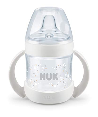 NUK Nature Sense - Botella de aprendizaje | 6 – 18 meses | Indicador de control de temperatura | 150 ml | Válvula anticólicos | Boquilla antigoteo de 
