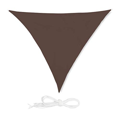 Relaxdays, Marrón Toldo Vela Triangular, Impermeable, Protección Rayos UV, con Cuerdas para tensar, 4x4x4 m